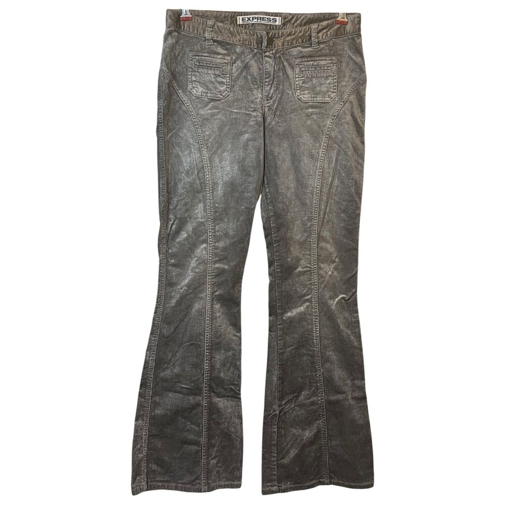 Corduroy Flare Pants Bootcut Y2K Low Rise Taupe Size 10 Express NWT Vintage 👖